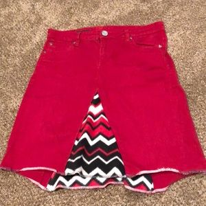 KUT red jean skirt